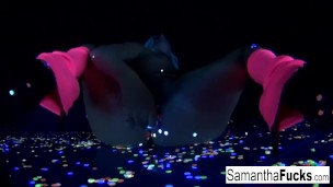 Samantha gets off in this super hot black light solo