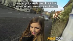 Fake Cop Stunning busty brunette cant resist